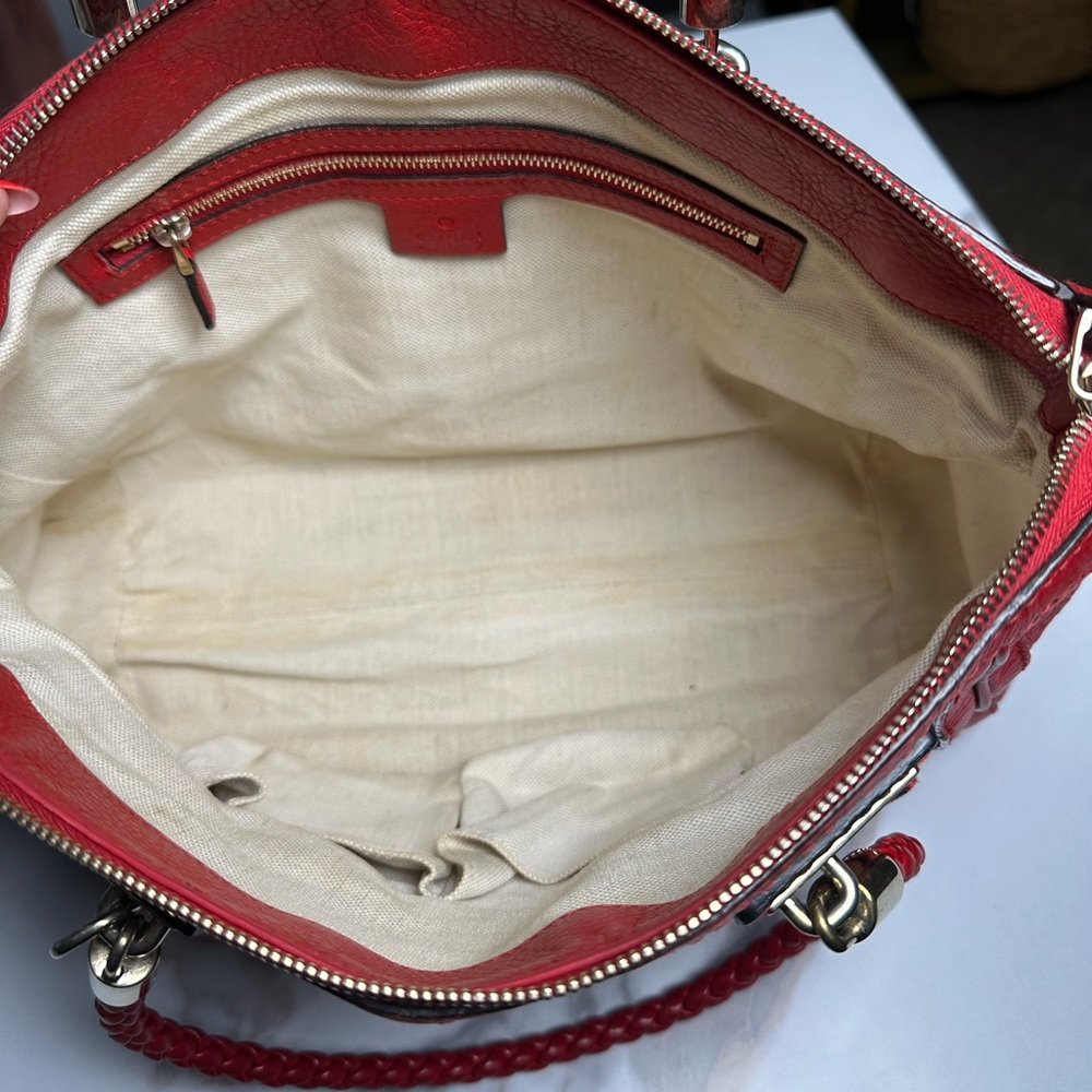 SOLD ❌ Gucci Red Leather 2 Way Bag - Picture 6 of 15